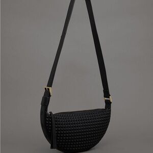 AllSaints Half Moon Studded Leather Crossbody Bag RARE